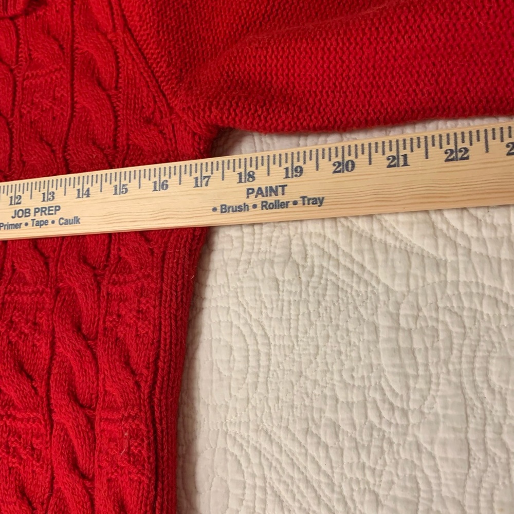 Jones New York Red Cable Knit Cardigan - Picture 5 of 10